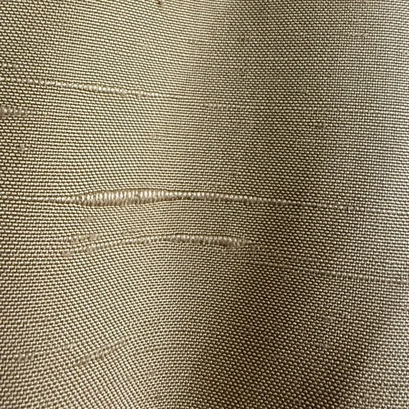 Vintage YSL Rive Gauche Tan Raw Silk Shirt Dress FR 42 US 8/10 - Picture 9 of 15